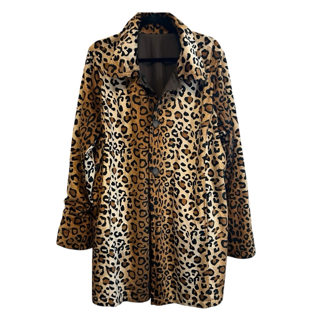 Dennis by Dennis Basso Reversible Leopard Cape Coat Size 1X
